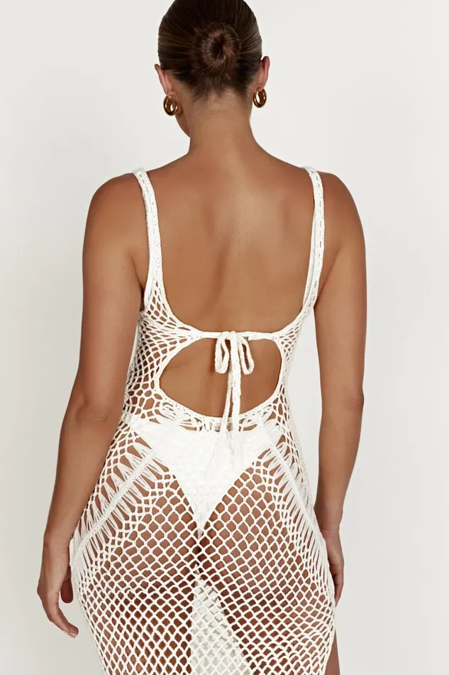 Women Josephine Crochet Maxi Dress 8211 White White Meshki Maxi Dresses