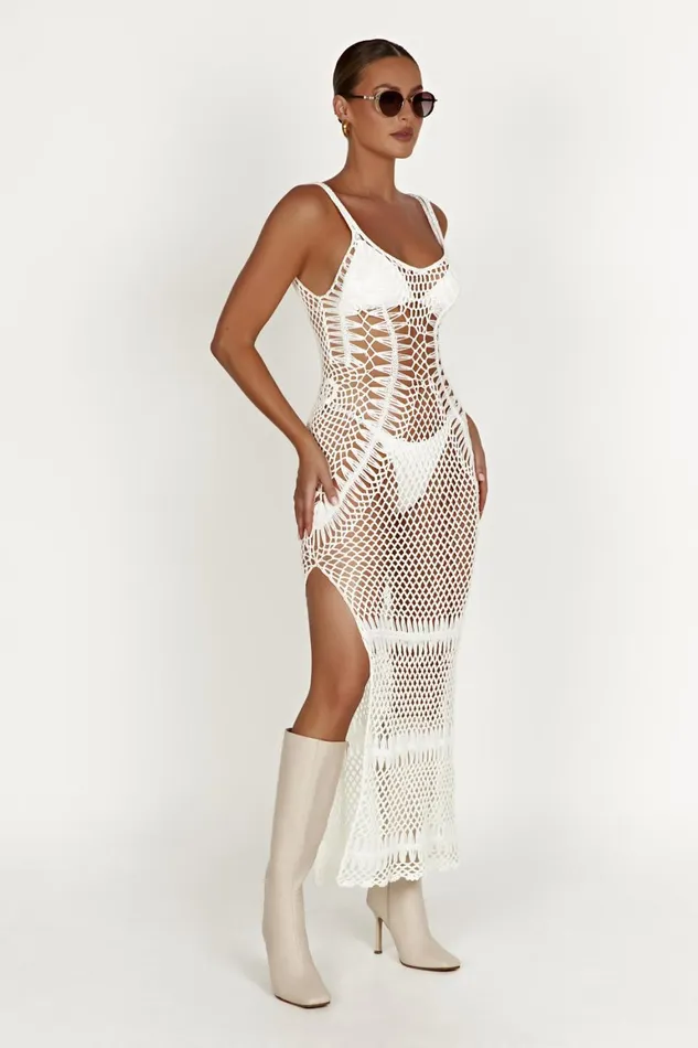 Women Josephine Crochet Maxi Dress 8211 White White Meshki Maxi Dresses