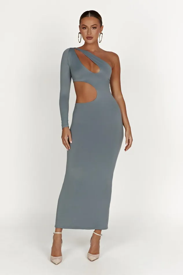Women Joyce Recycled Nylon Cut Out Maxi Dress 8211 Light Charcoal Light Charcoal Meshki Basic Dresses