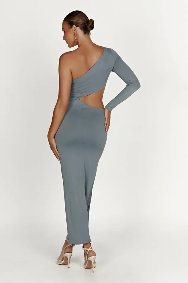 Women Joyce Recycled Nylon Cut Out Maxi Dress 8211 Light Charcoal Light Charcoal Meshki Basic Dresses