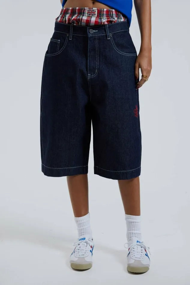 Women Jumbo Denim Jorts Blue Jaded London Jeans