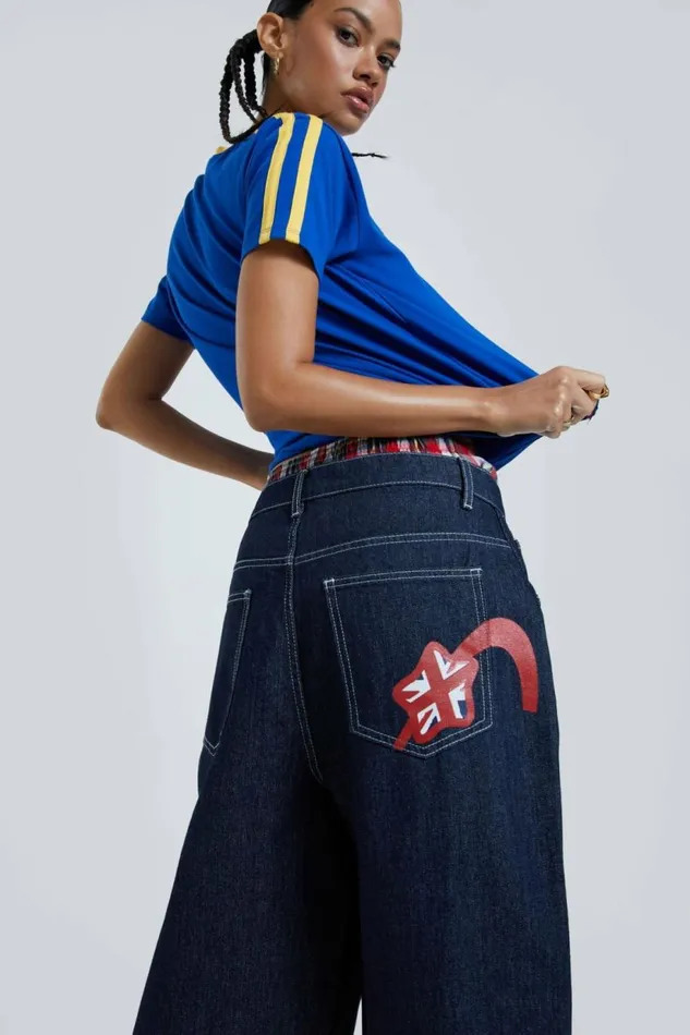 Women Jumbo Denim Jorts Blue Jaded London Jeans Women Jumbo Denim Jorts Blue Jaded London Jeans