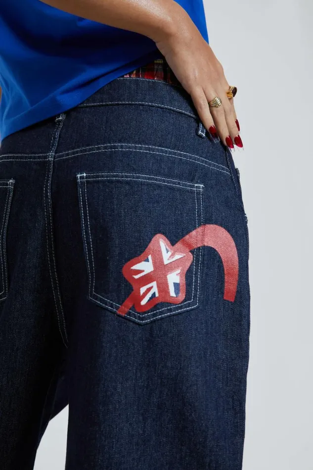 Women Jumbo Denim Jorts Blue Jaded London Jeans Women Jumbo Denim Jorts Blue Jaded London Jeans