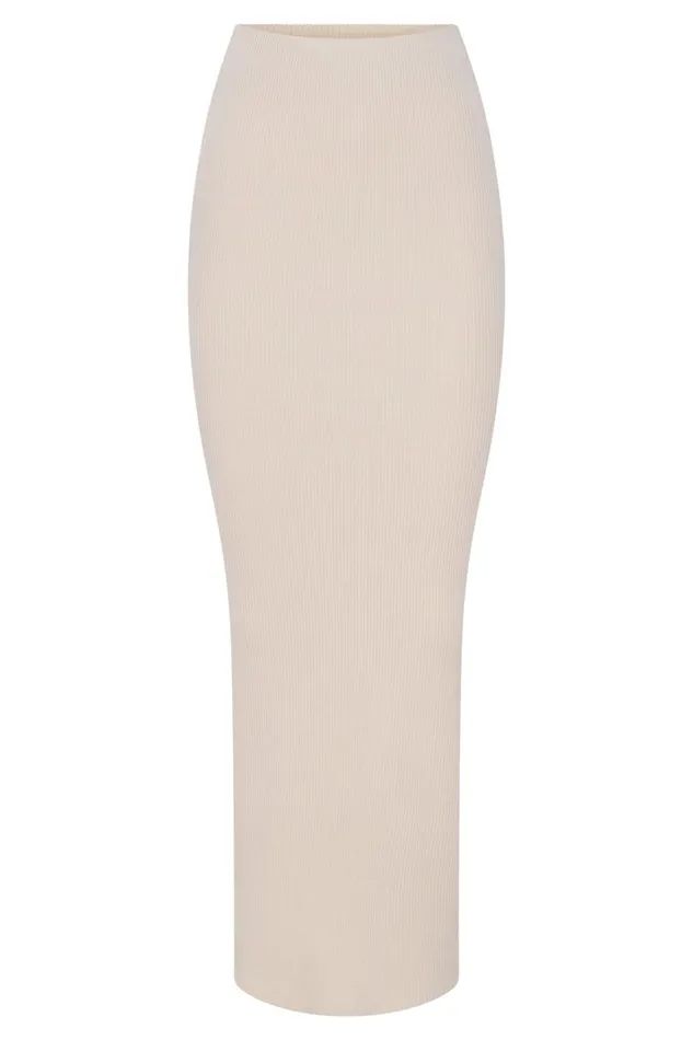 Women Kaesha Split Maxi Knitted Skirt 8211 Bone Bone Meshki Skirts