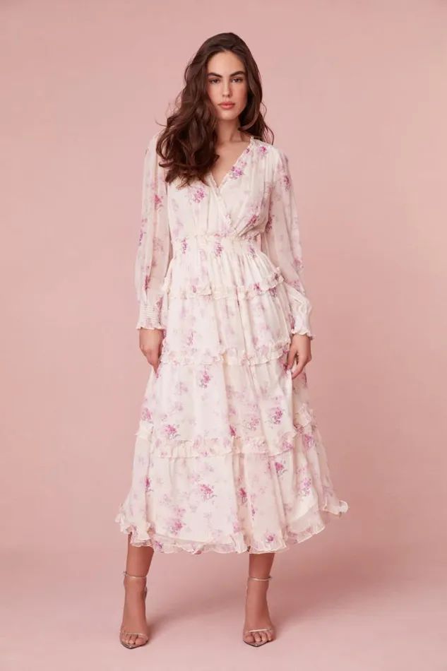 Women Kailo Midi Dress Warm Pink Cloud LoveShackFancy Dresses