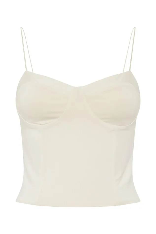 Women Kaitlyn Sweetheart Thin Strap Top 8211 Cream Cream Meshki Sleeveless Tops Women Kaitlyn Sweetheart Thin Strap Top 8211 Cream Cream Meshki Sleeveless Tops
