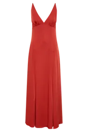 Women Kamala Low Back Satin Maxi Dress 8211 Red Red Meshki Maxi Dresses
