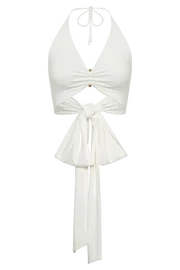 Women Kasia Recycled Nylon Pin Detail Wrap Top 8211 White White Meshki Bachelorette