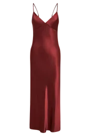 Women Kiko Satin Chiffon Midi Dress 8211 Berry Berry Meshki Midi Dresses