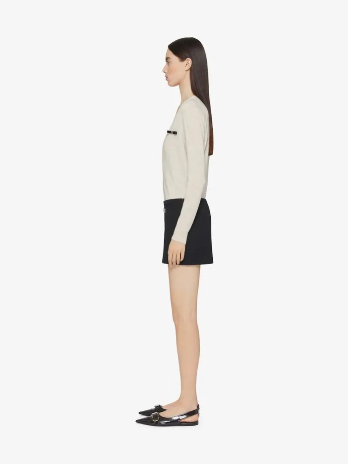 Women Knitwear Givenchy Cardigan In Wool With 4G Bow Detail Eggshell