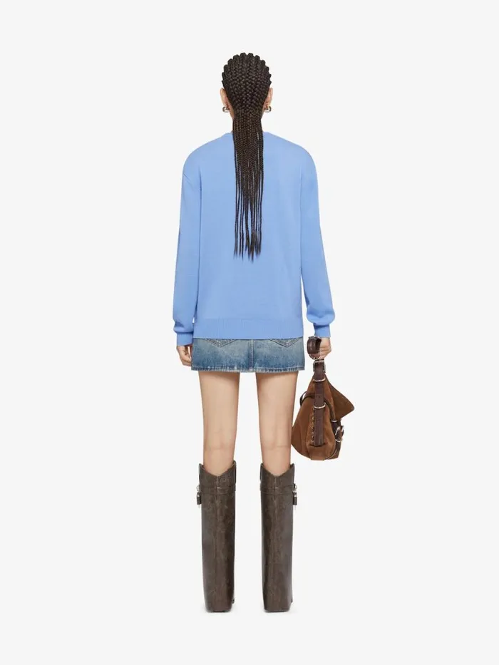 Women Knitwear Givenchy Sweater In Cashmere With Chain Detail Cornflower