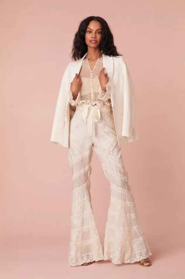 Women Koto Long Sleeve Sheer Blouse Cream LoveShackFancy Tops Women Koto Long Sleeve Sheer Blouse Cream LoveShackFancy Tops