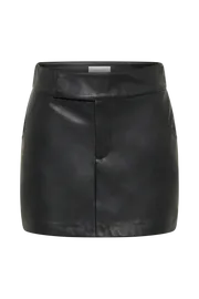 Women Kristen Faux Leather Mini Skirt 8211 Black Black Meshki Skirts