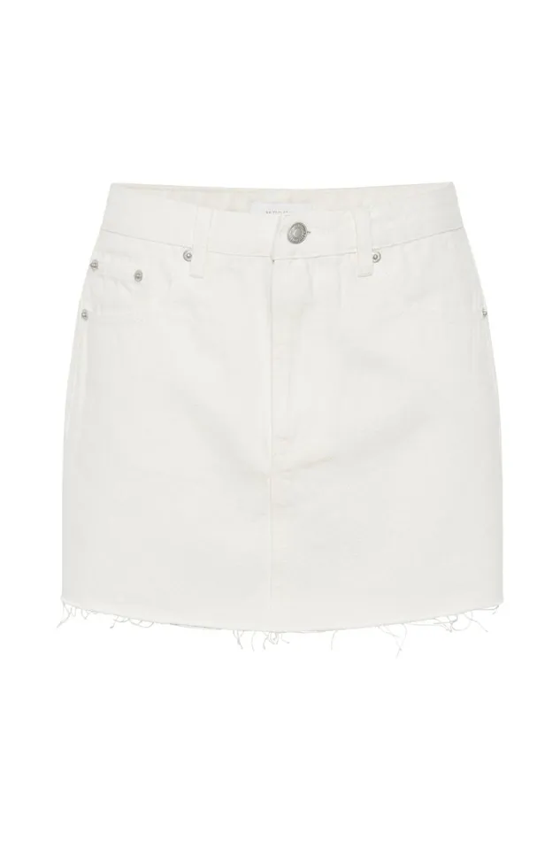 Women Lennon Mid Rise Denim Mini Skirt 8211 Ecru Ecru Meshki Denim