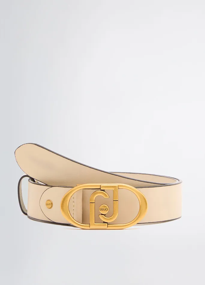 Women Liujo Belts Lapuffy Leather Belt Cream