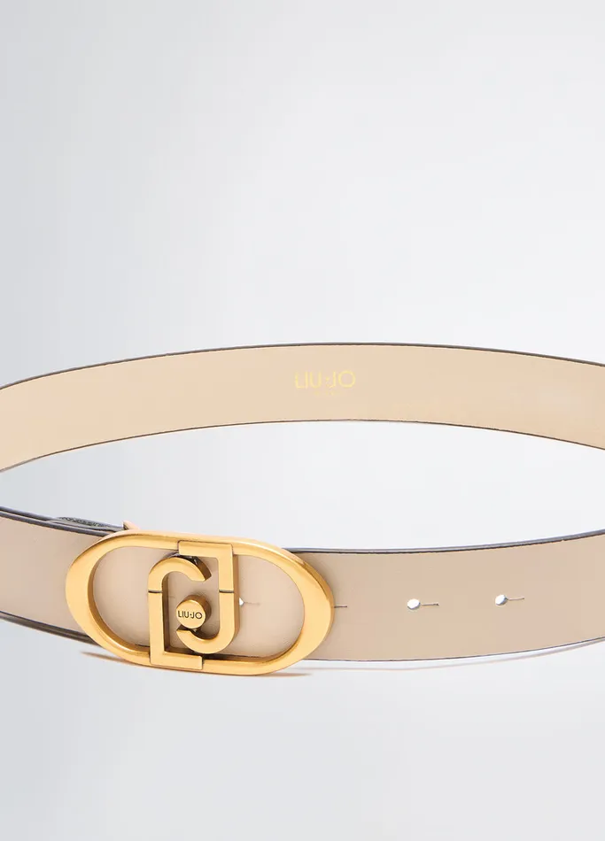 Women Liujo Belts Lapuffy Leather Belt Cream