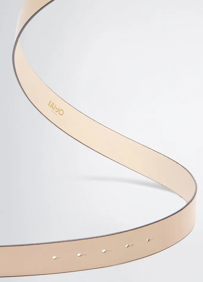 Women Liujo Belts Lapuffy Leather Belt Cream