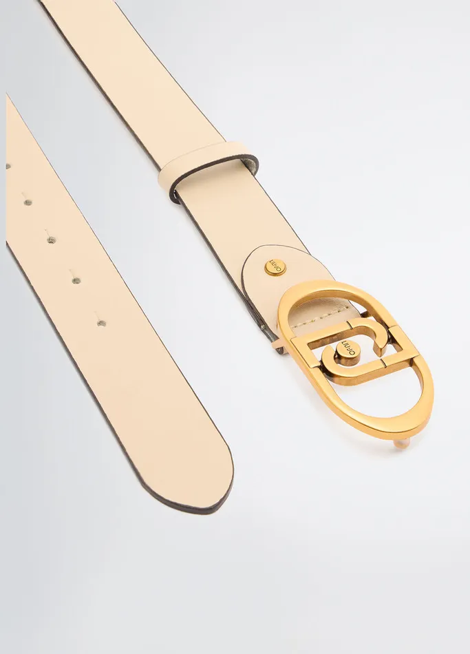 Women Liujo Belts Lapuffy Leather Belt Cream