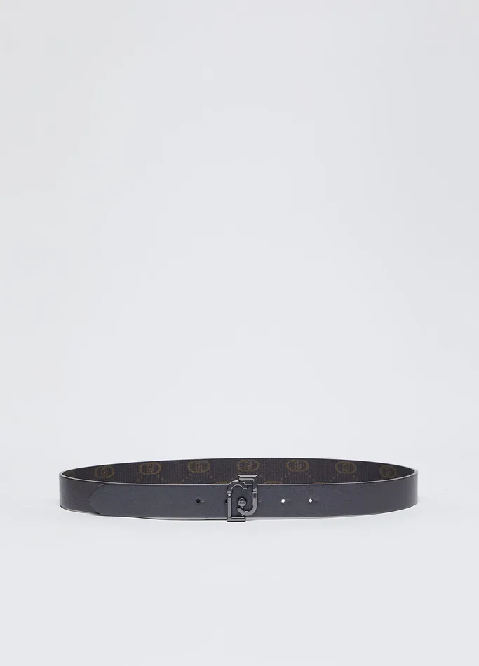 Women Liujo Belts Reversible Belt With Logo Buckle Anthracite
