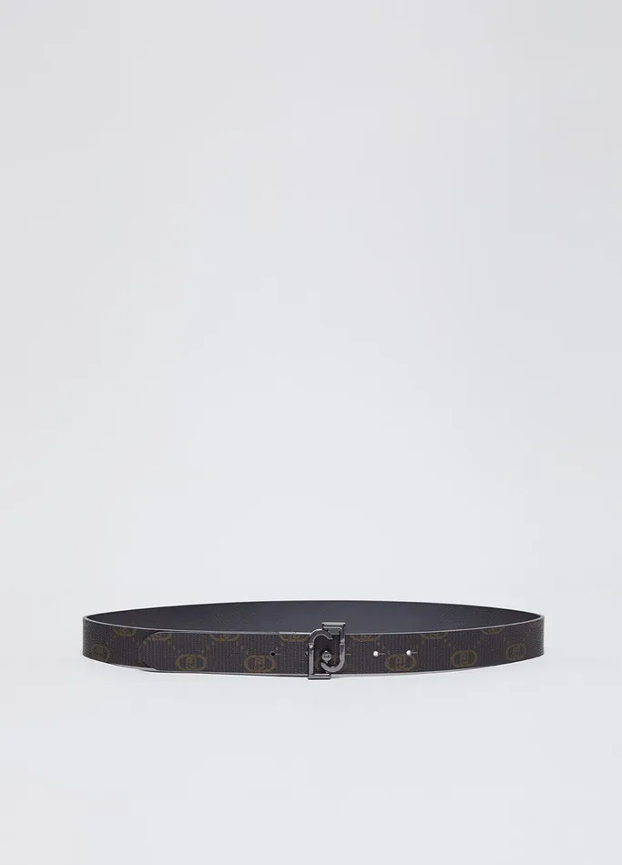 Women Liujo Belts Reversible Belt With Logo Buckle Anthracite