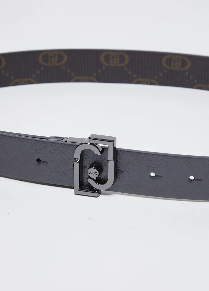 Women Liujo Belts Reversible Belt With Logo Buckle Anthracite