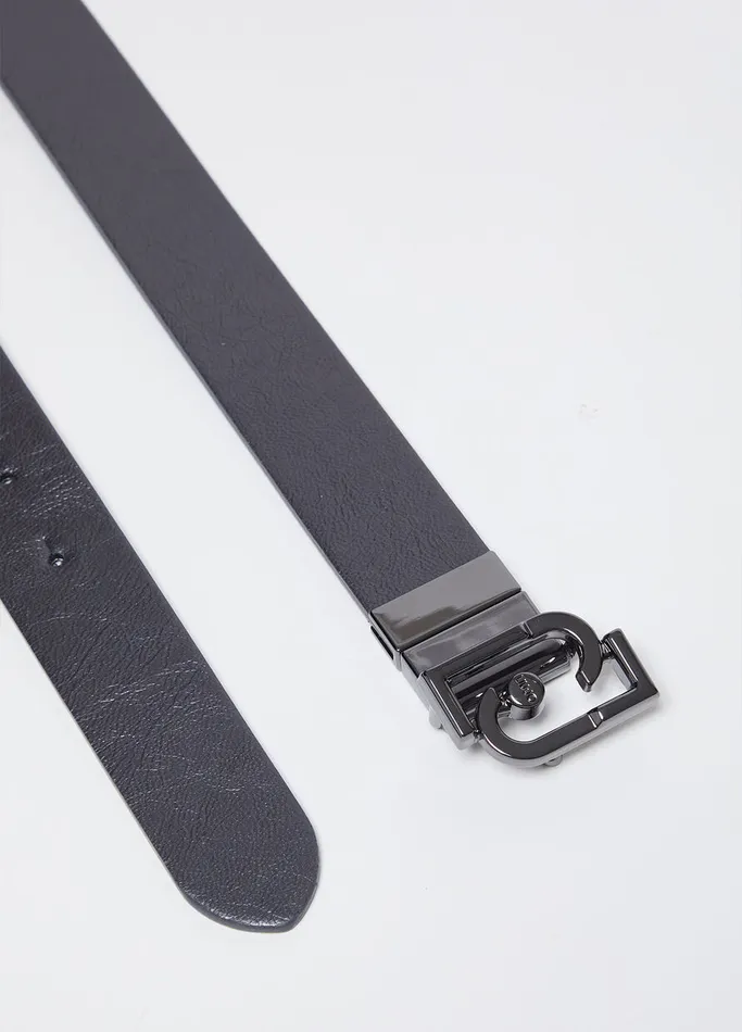Women Liujo Belts Reversible Belt With Logo Buckle Anthracite