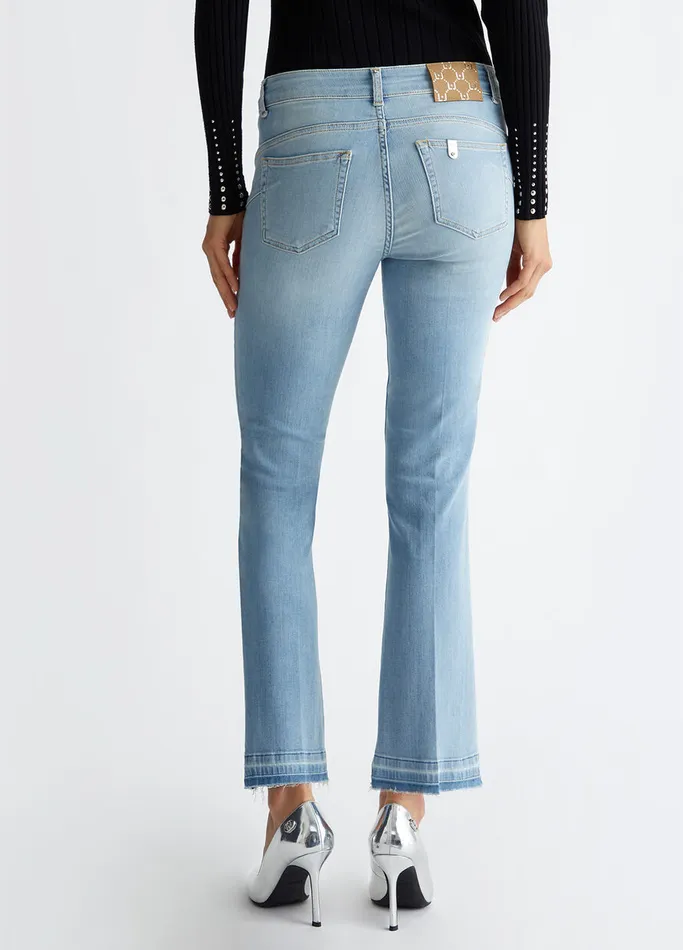 Women Liujo Bootcut Jeans Bootcut Bottom Up Jeans Light Blue Denim