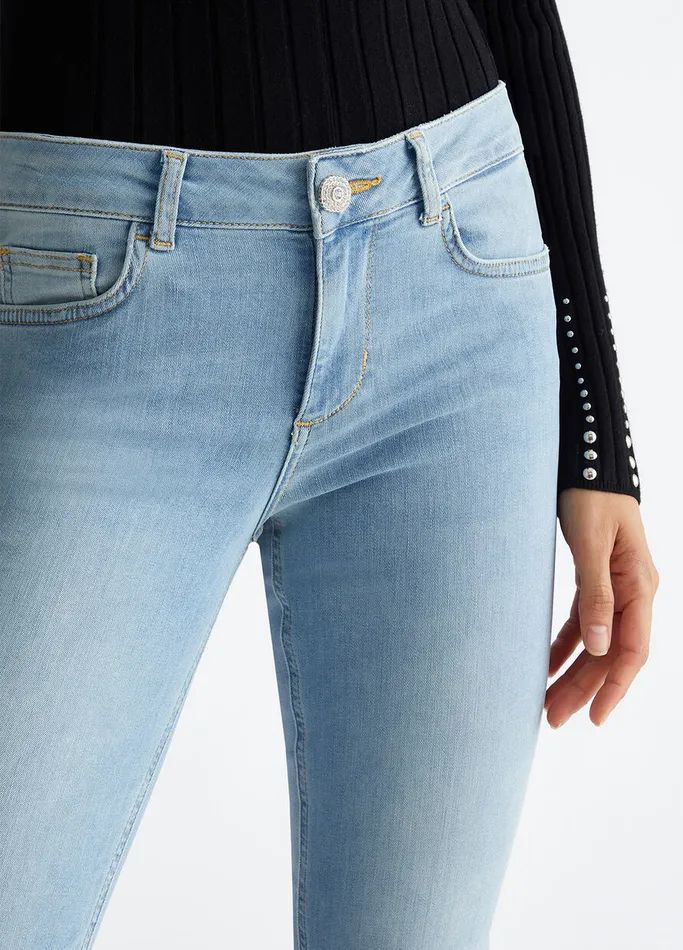 Women Liujo Bootcut Jeans Bootcut Bottom Up Jeans Light Blue Denim