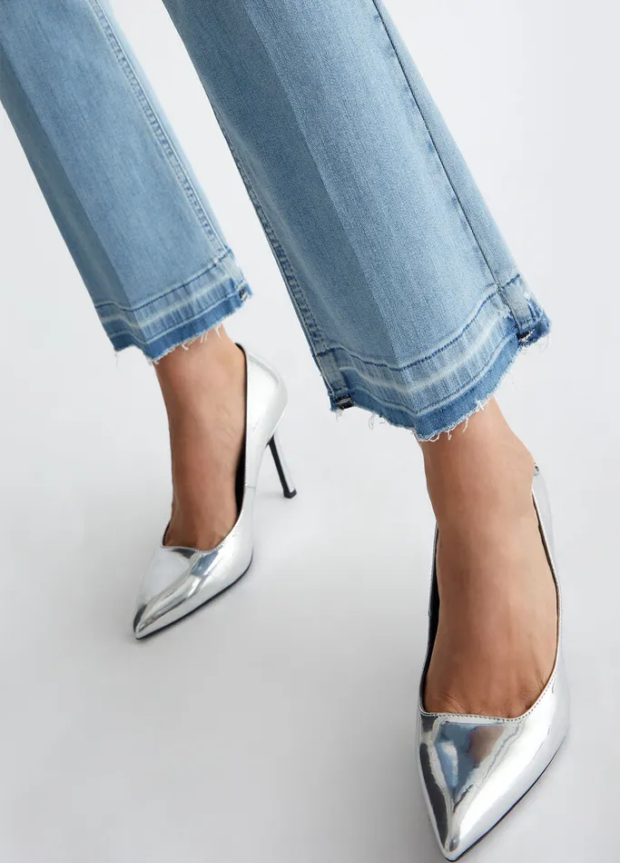 Women Liujo Bootcut Jeans Bootcut Bottom Up Jeans Light Blue Denim