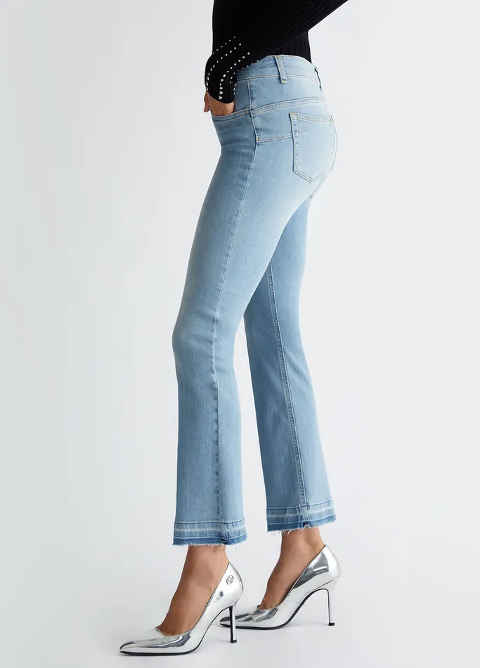 Women Liujo Bootcut Jeans Bootcut Bottom Up Jeans Light Blue Denim