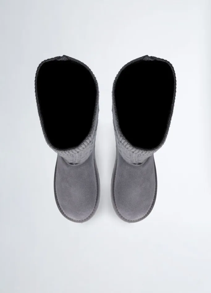 Women Liujo Boots and Ankle Boots Knit Platform Boots Grey