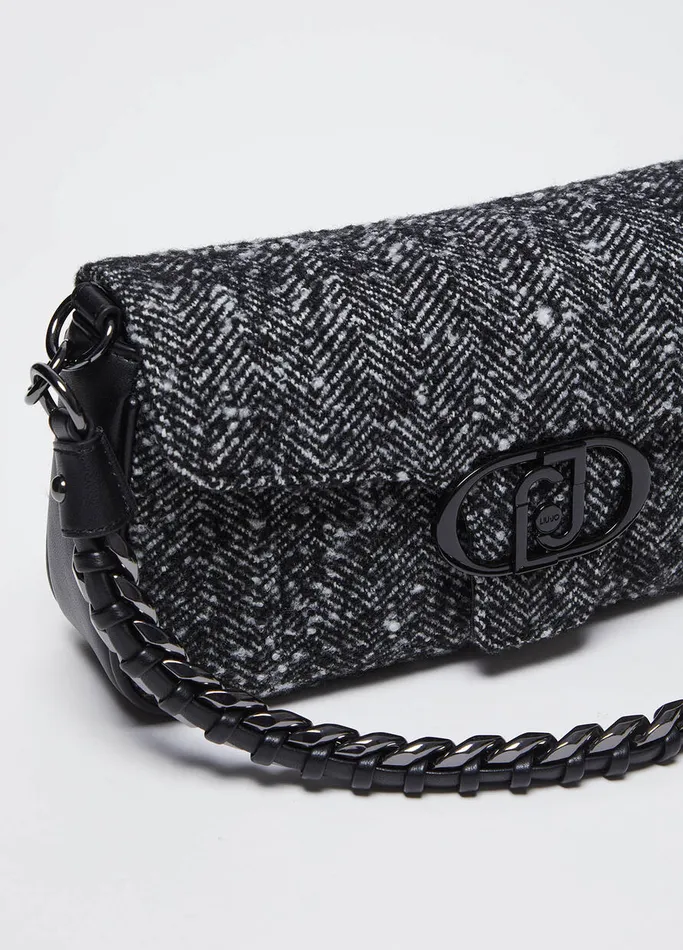 Women Liujo Crossbody Bags Chevron Shoulder Bag Grey
