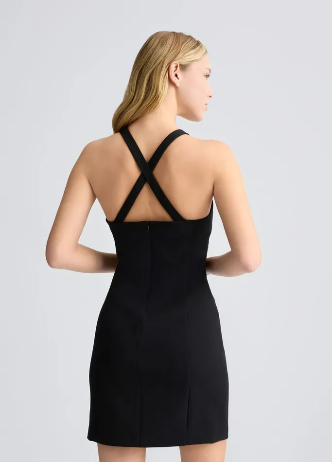 Women Liujo Dresses Black Dress With Rhinestones