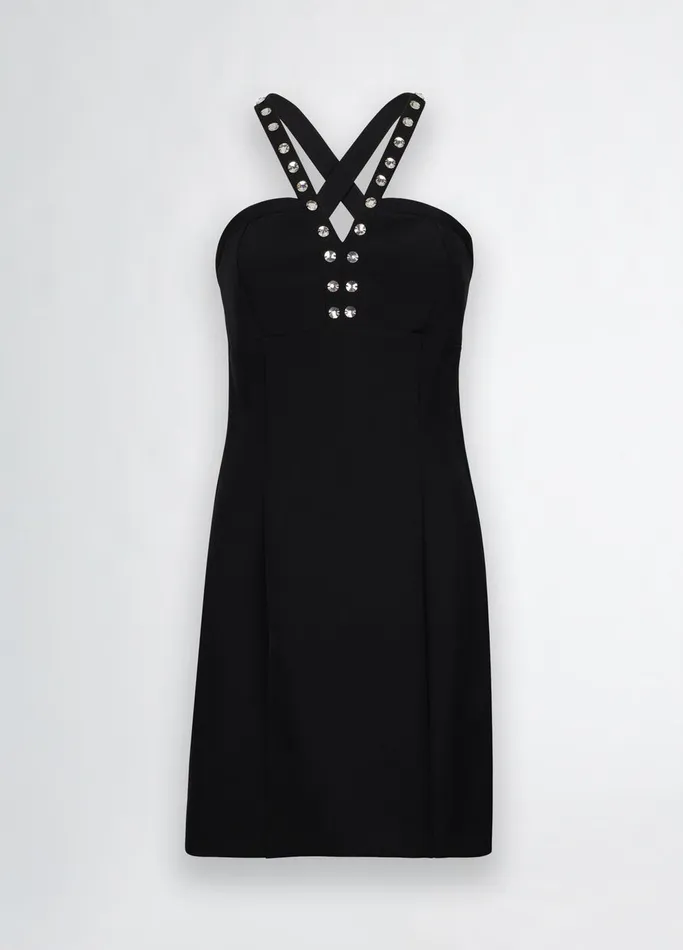 Women Liujo Dresses Black Dress With Rhinestones