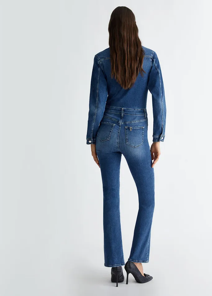 Women Liujo Dresses Denim Bib And Brace Blue Denim