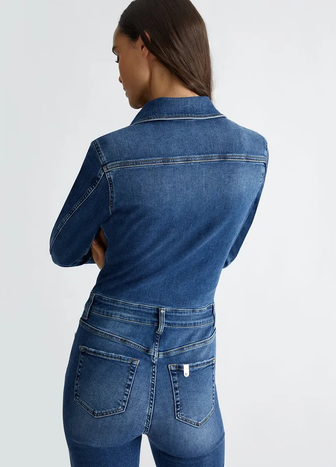 Women Liujo Dresses Denim Bib And Brace Blue Denim