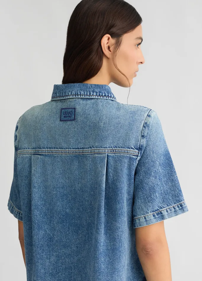 Women Liujo Dresses Denim Dress Blue Denim