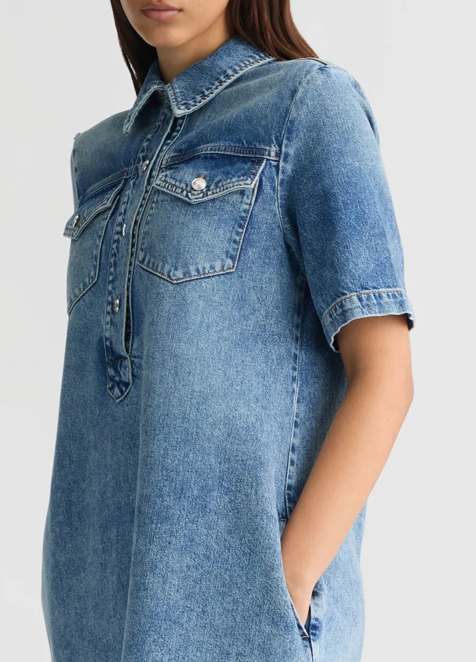 Women Liujo Dresses Denim Dress Blue Denim