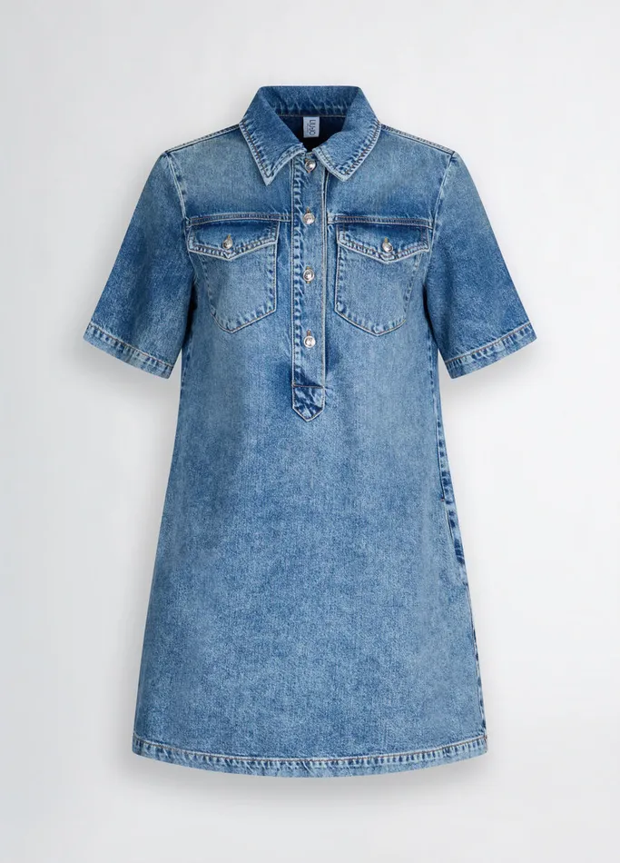 Women Liujo Dresses Denim Dress Blue Denim
