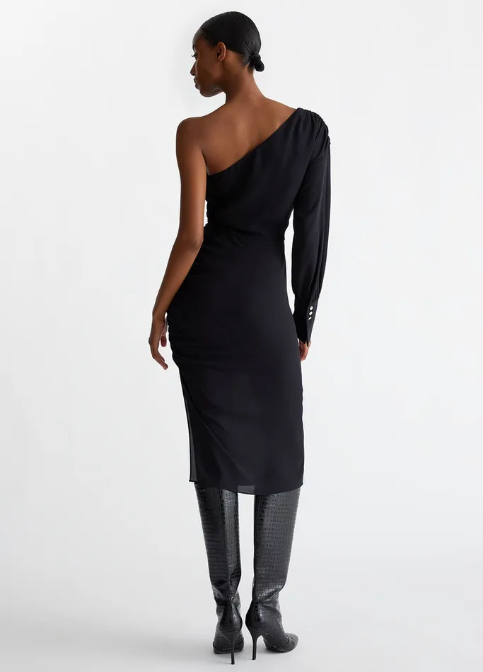 Women Liujo Dresses Smart OneShoulder Dress Black