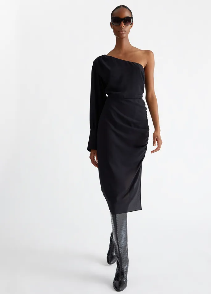 Women Liujo Dresses Smart OneShoulder Dress Black