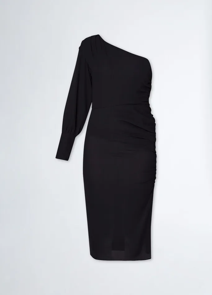 Women Liujo Dresses Smart OneShoulder Dress Black