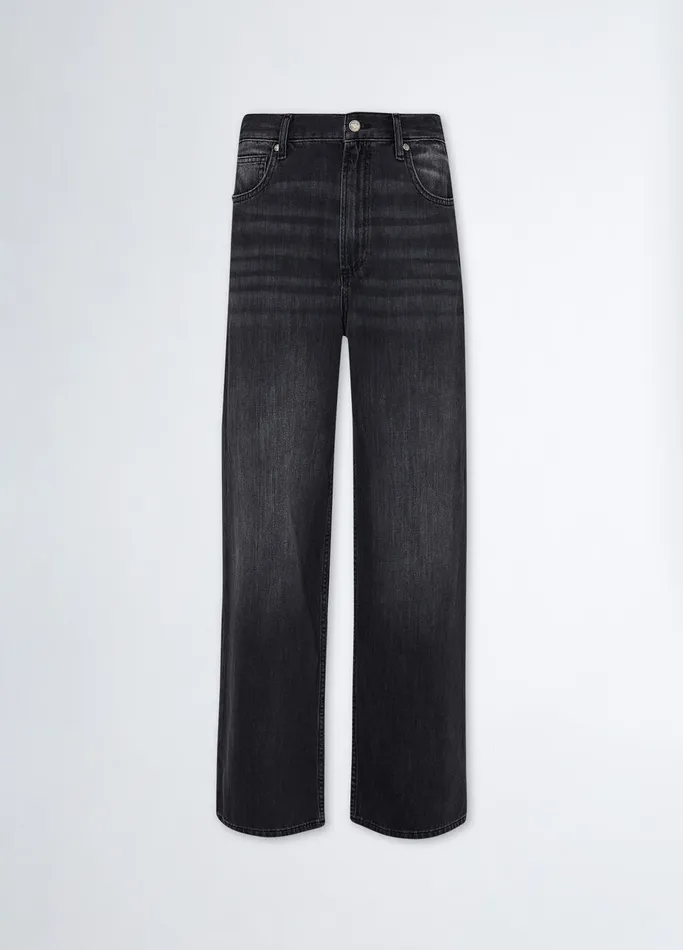 Women Liujo Flare Jeans Flared Cotton Jeans Black Denim