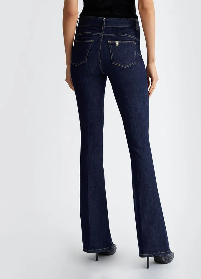 Women Liujo Flare Jeans Flared Jeans With Belt Normal Wash