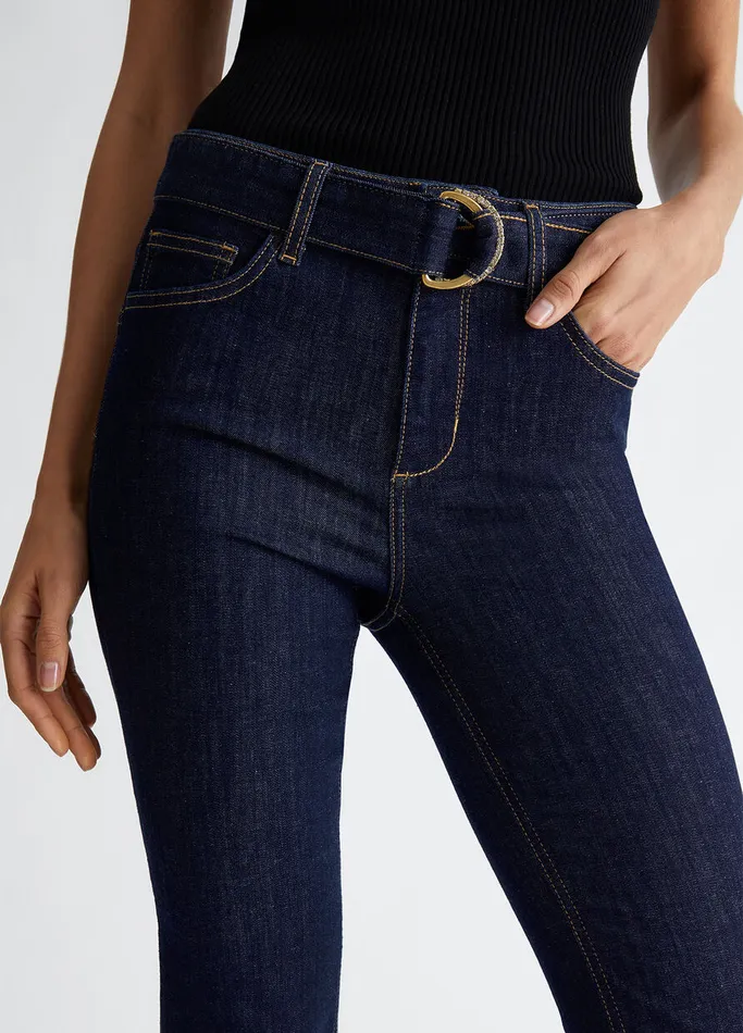 Women Liujo Flare Jeans Flared Jeans With Belt Normal Wash