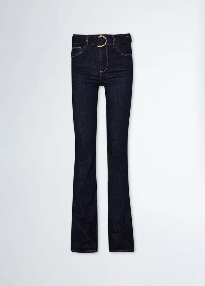 Women Liujo Flare Jeans Flared Jeans With Belt Normal Wash