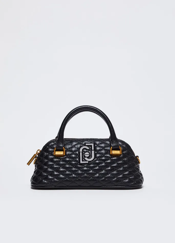 Women Liujo Handbags Glossy Quilted Handbag Black