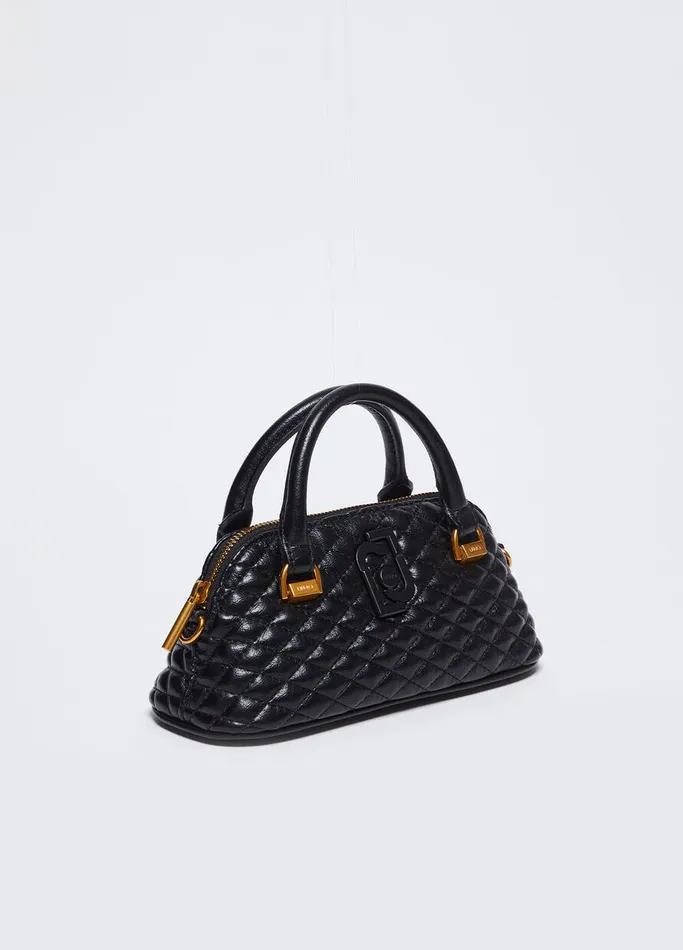 Women Liujo Handbags Glossy Quilted Handbag Black
