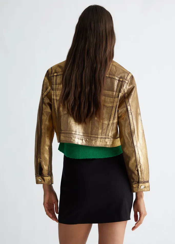 Women Liujo Jackets and Blazers FoilEffect Jacket Goldcolour