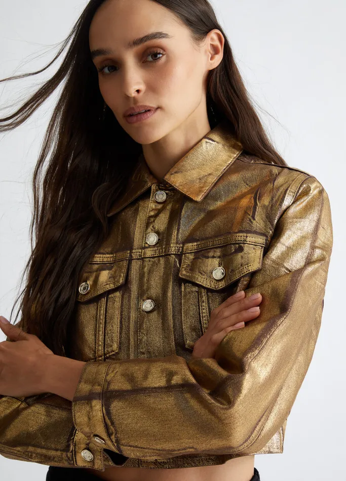 Women Liujo Jackets and Blazers FoilEffect Jacket Goldcolour